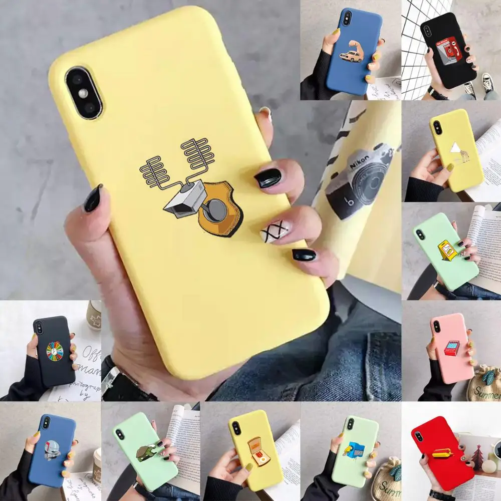 

Creative painting Liquid silicone case for iphone x xr xs max 8plus 7plus 8 plus 7 soft cartoon waterproof Back Protective Cover