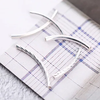 

5Pcs 925 Sterling silver color Connectors Tube Smooth And Fillagree Pattern Bracelet For Jewelry Making DIY 92560