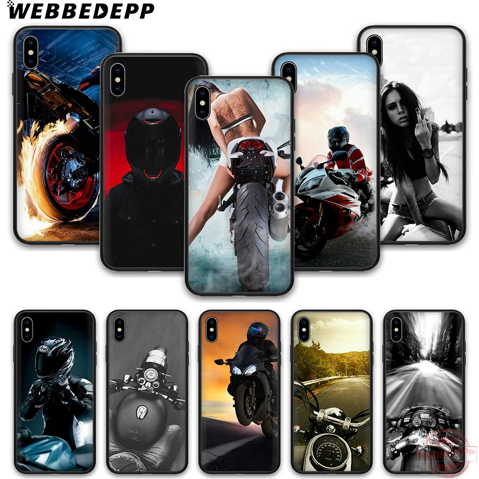 WEBBEDEPP Байкерский Мягкий силиконовый чехол для телефона iPhone 5 6 7 8 Plus X XS XR Max.11 11peo