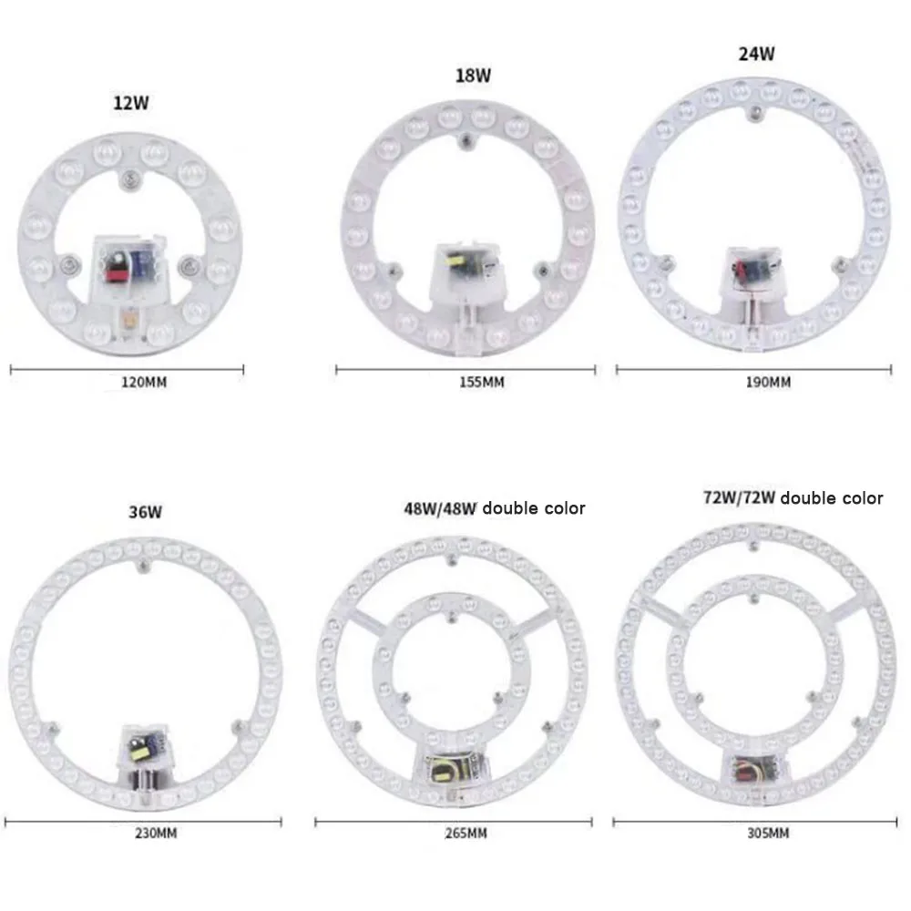 LED Highlight Module Ceiling Lamp Source SMD Lens Panel Warm/White/Neutral Light 12/18/24/36/48/72W Home Lighting Source Replace