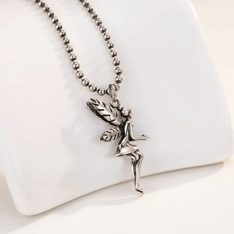 Ожерелье из стерлингового серебра 925 пробы с бусинами подвеска в виде ангела-хранителя Colgante Pingente de plata