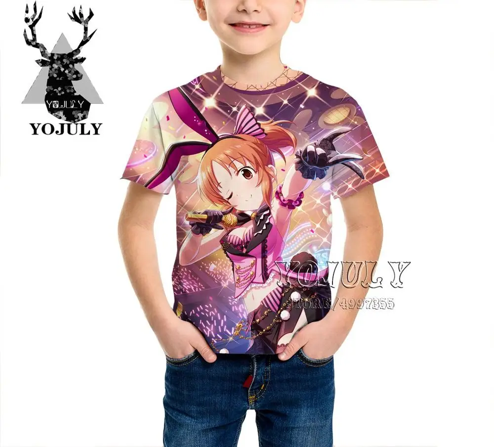 YOJULY/детская одежда Idol Master, Детская футболка с 3d принтом Золушки для девочек и мальчиков Лидер продаж, модные футболки A468 - Цвет: 19
