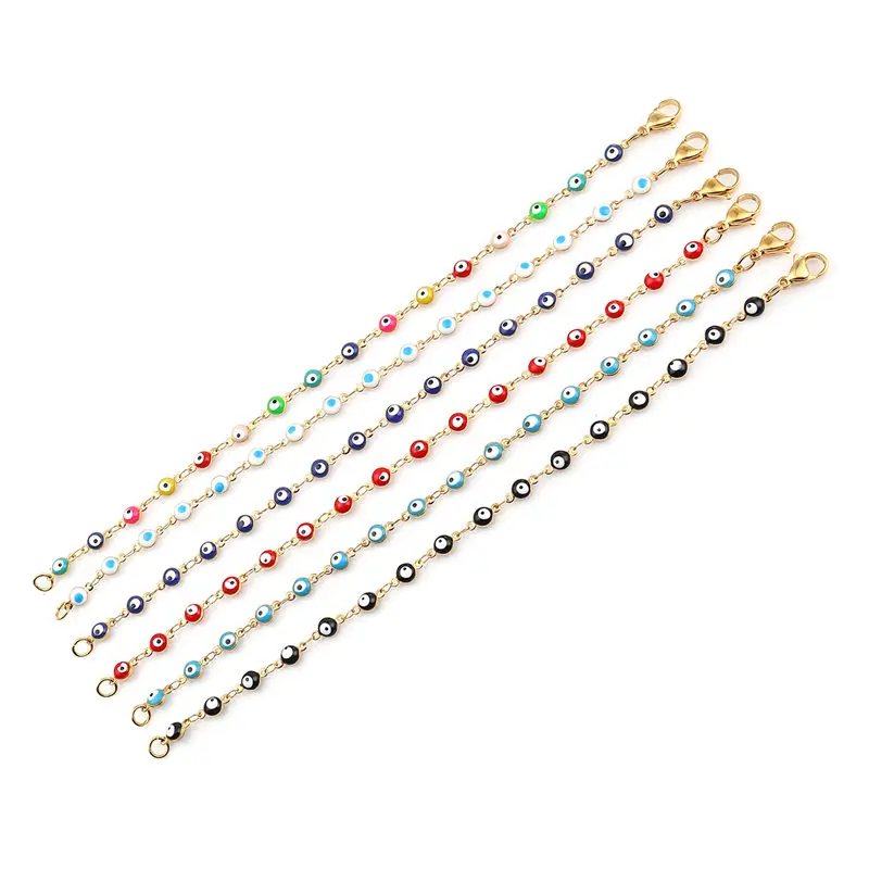 Fashion Stainless Steel Bracelets Blue Red Evil Eye Enamel Bead Bracelet for Women Lucky Turkish eye Jewelry Gifts bracelet jewelry