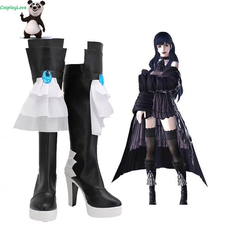Cosplaylove Final Fantasy Xiv Shadowbringers 5 0 Ff14 Boss Gaia Black Shoes Cosplay Long Boots Leather Custom Made For Christmas Shoes Aliexpress