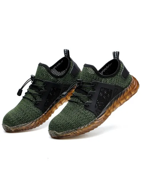 Autumn Safety Shoes steel toe Men, Fashion Anti-smashing Men's Work Shoes, Black Breathable Comfortable Sports Shoes seguridad 6