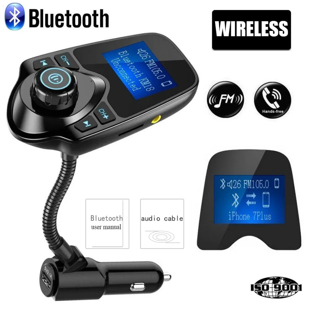 Bluetooth 5,0 Handsfree автомобильный комплект fm-передатчик Быстрый двойной USB зарядное устройство ЖК цифровой вольтметр TF карта U диск AUX плеер