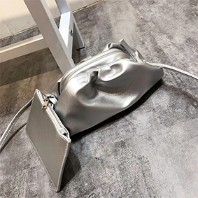 Silver Новая модная женская сумка BABECOLI, большая сумка с облаком, Сумка с ромбовидной решеткой, тканая сумка, сумка-мессенджер, много цветов для женщин - Цвет: Silver