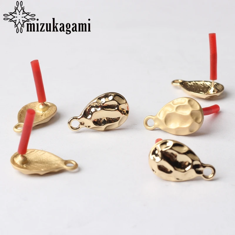 Golden Zinc Alloy Tear Water Drop Earrings Base Connectors Linker 6pcs/lot 11*19mm For DIY Earrings Jewelry Making Accessories