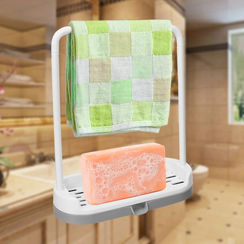 

Kitchen Tools Plastic Clean Rag Rack Sponge Rack Drain Wipes Scouring Pad Storage Rack Sink Countertops