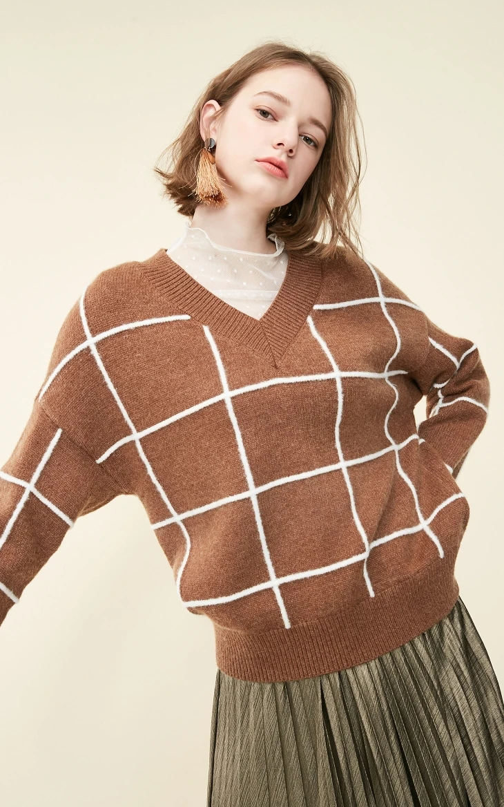 Vero Moda Женский вязаный Топ в клетку с круглым вырезом и открытыми плечами | 319113532