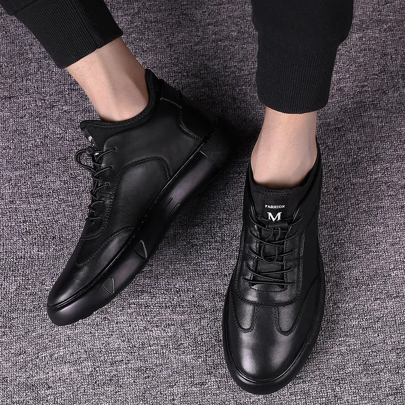 Бархатные кроссовки; Новая трендовая Мужская обувь из натуральной кожи; Повседневная модная мужская обувь на шнуровке; удобная обувь для отдыха