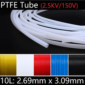 

10L 2.69mm x 3.09mm PTFE Tube F46 Insulated Capillary Heat Protector Transmit Hose Rigid Temperature Corrosion Resistance 150V
