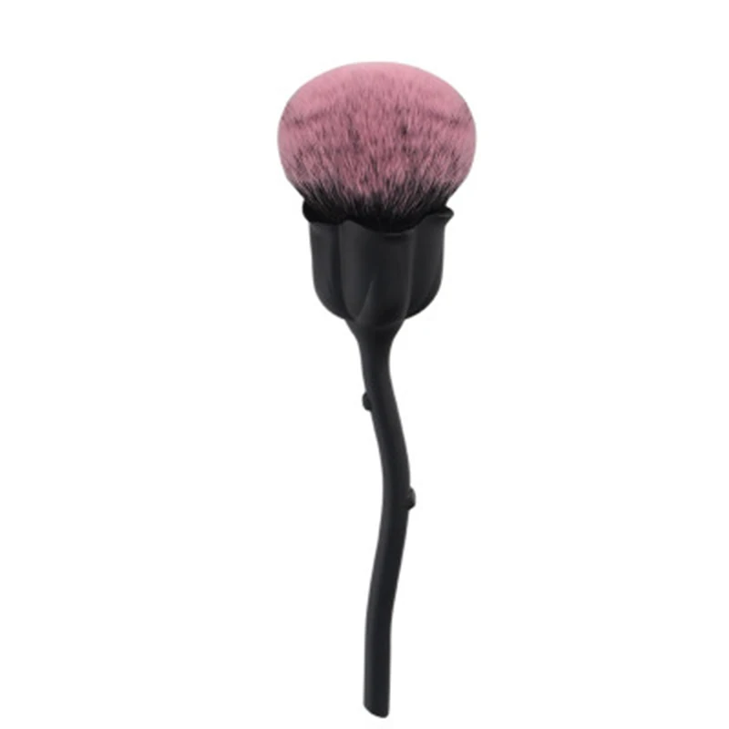 Single Makeup Brush Premium Synthetic Foundation Powder Concealers Brush Silky Rose Flower Shaped Makeup Brushes@ME88 - Handle Color: round