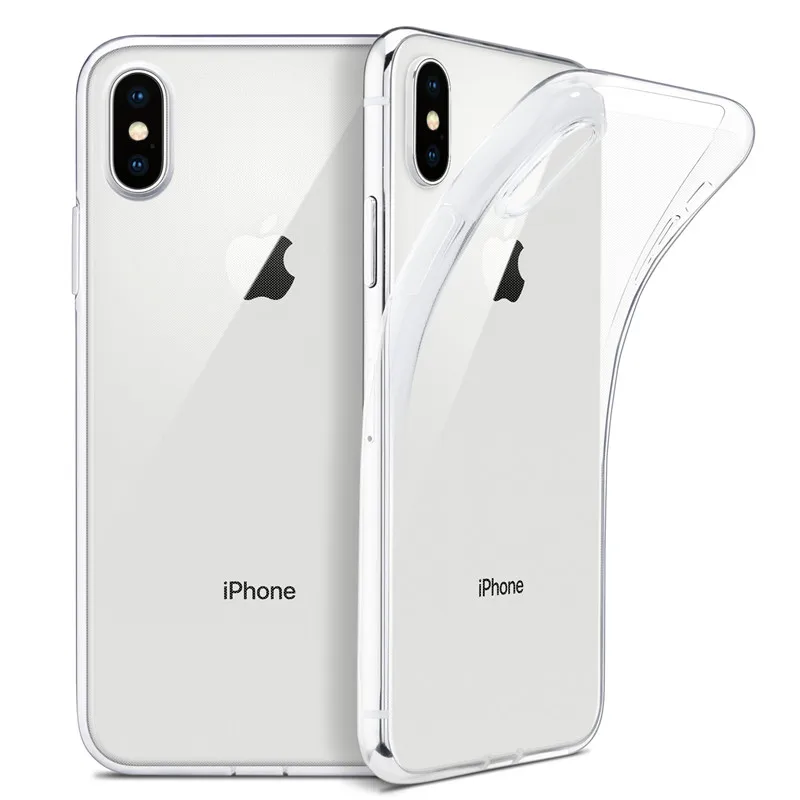 Ультратонкий силиконовый чехол-бампер 0 8 мм для iPhone X XS XR Max 7 6 6S Plus прозрачная
