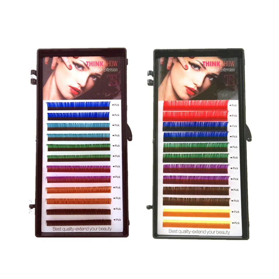 THINKSHOW C D 0 07 и 10 радужные цветные ресницы красивый красочный индивидуальный | Отзывы и видеообзор