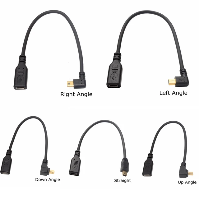 25cm Usb Type-c To Mini Usb Cable 2.0 5pin Mini-b Male To Usb 3.1 Usb-c  Female Converter Adapter Data Charging Cable - Data Cables - AliExpress