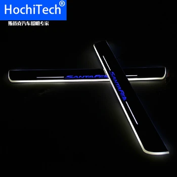 

Excellent 2pcs excellent Car style Led moving door scuff, car pedal, door sill plate steps light for Hyundai SantaFe 2005-2009