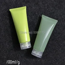 100 мл 100 г пластиковое зеленое косметическое средство для очищения лица с мягкой трубкой пустая бутылка для крема для рук лосьон, эмульсия многоразового использования
