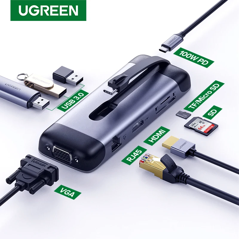 Ugreen usb c hub portátil tipo c para multi usb 3.0 hub adaptador hdmi doca para macbook pro ar USB C 3.1 divisor tipo de porta c hub|Hubs USB| - AliExpress