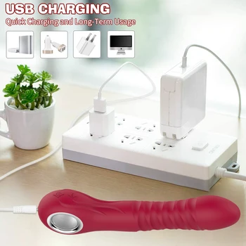 Telescopic Dildo Vibrator Sex Shop Intelligent Heating Penis Female Masturbator G-spot Vagina Stimulator Sex Toys for Couple 3