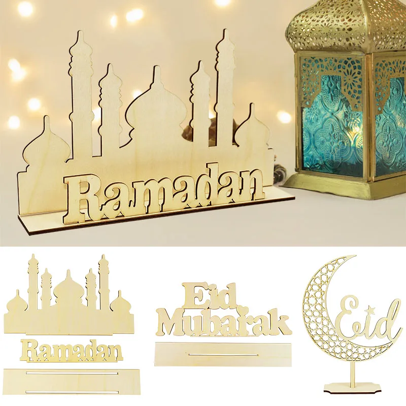 DIY Wooden Pendant Eid Mubarak Ramadan Islam Muslim Decorate BEST