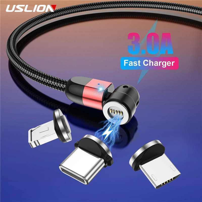 Tanie USLION 3A kabel magnetyczny usb szybkie ładowanie typ C magnes