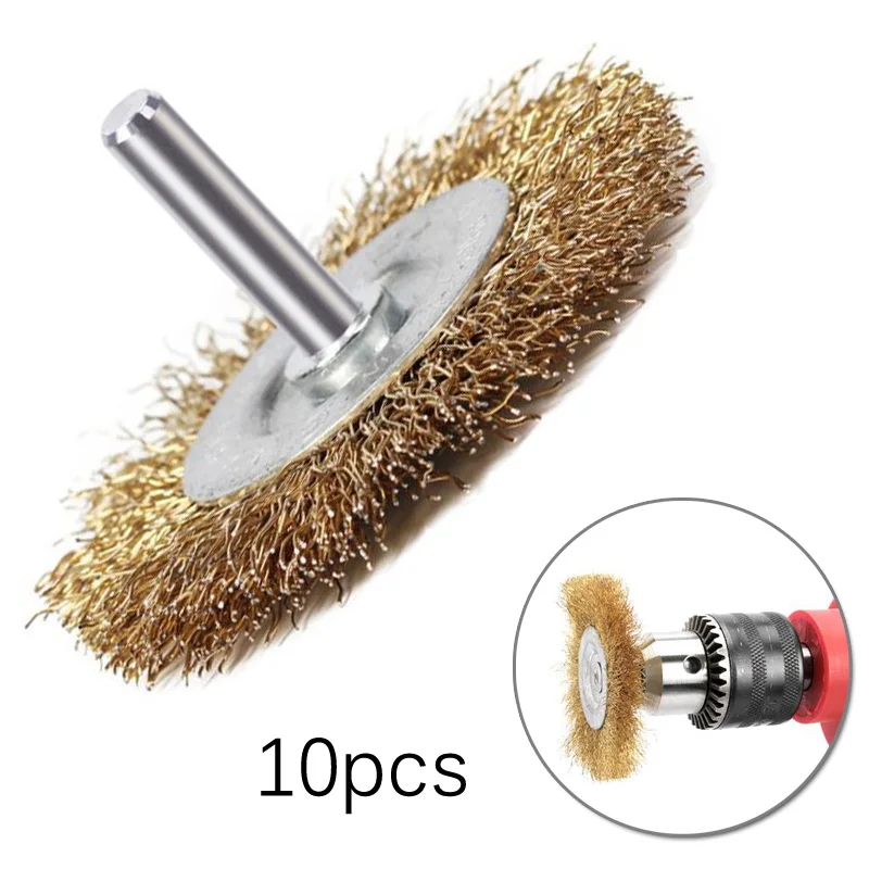 10Pcs50mmSteelWireWheelBrushesForMetalRustRemovalPolishing