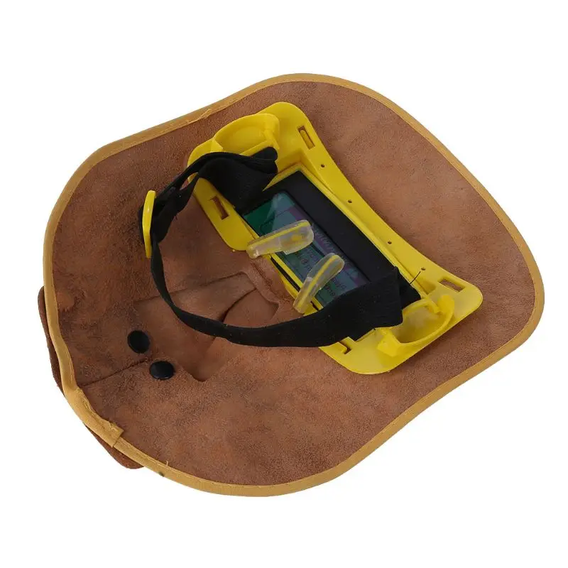 

Solar Auto Darkening Filter Mask Lens Welder Leather Hood Welding Helmet D08B