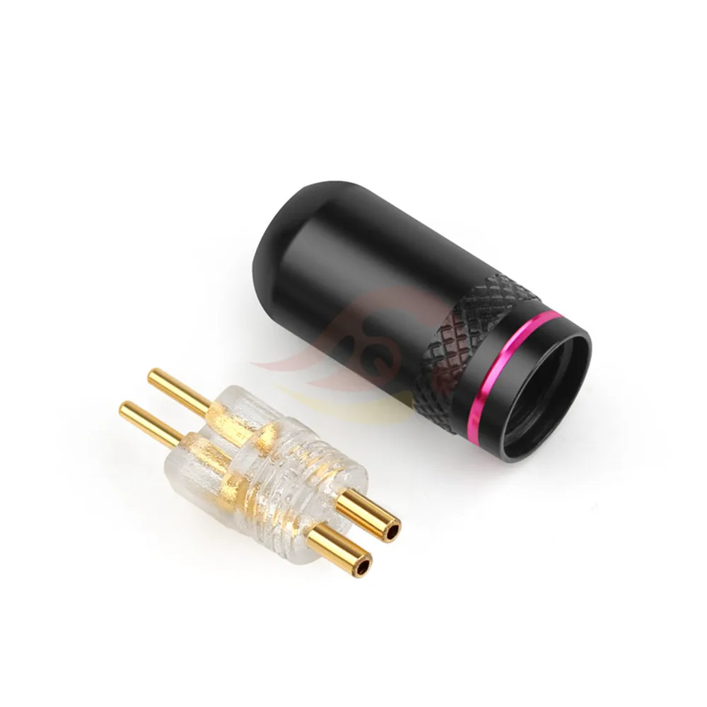 2PIN Earphone Jack Audio Connector For UM3X W4R UE18 HiFi Headset Gold Plated Plug Metal 0 78mm Pins Adapter 2 Pair