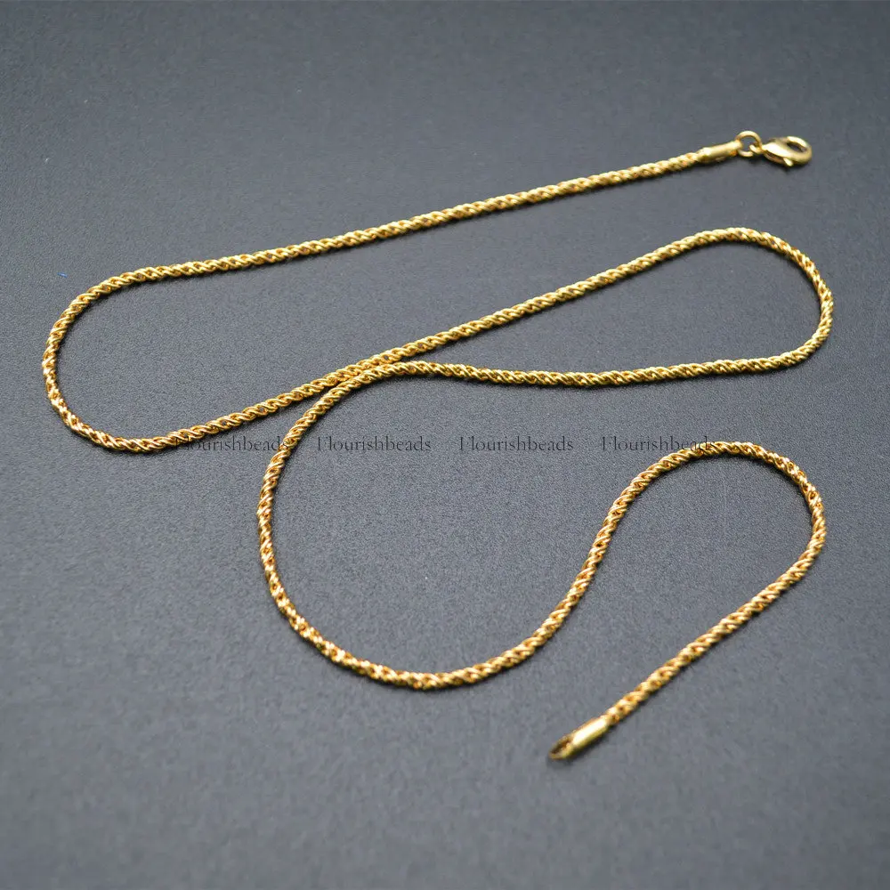 

Nickle Free Good Quality Gold Plating Twist Necklace Long Chains 60cm Length Jewelry Findings 10pc /lot Wholesale Lots Bulk