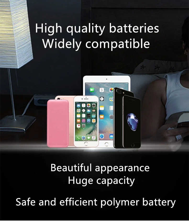 Портативное зарядное устройство 10000mah power Bank Dual-USB PoverBank Внешняя батарея быстрая для Xiaomi Mi iPhone светодиодные лампы