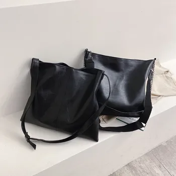 

Ladies Pu Leather Shoulder Crossbody Bag Fashion Solid Color Handbag Large Messenger Bag Simple сумка через плечо женская