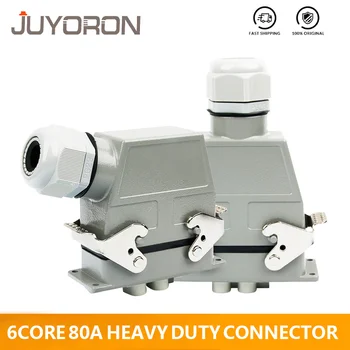 

HDC-HK-4/2-006M/F Heavy Load Connector Rectangle Plug 6 Core 80A/16A Will Electric Current