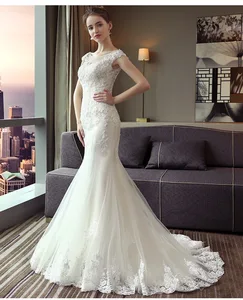 Sexy Luxury Wedding Dress 2021 Appliqués Flower Mermaid Elegant Bride Dress Lace Wedding Gowns Vestido De Noiva