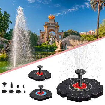 

Solar Fountain Pump 1.4W Flower Shape Rose Bird Bath Fountain Pump Brushless Pump For Garden And Patio Solar Panel Kit