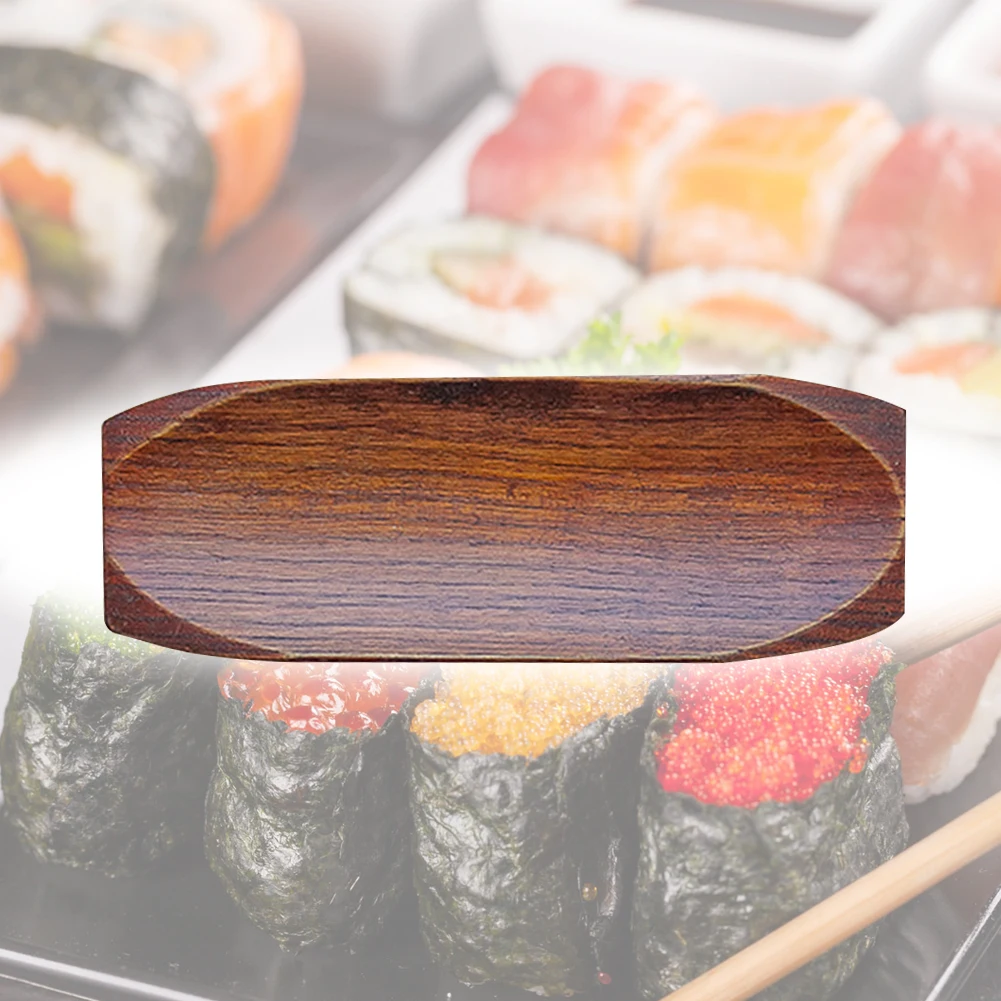 Smooth Wooden Sushi Dish Holder Cake Sauce Dessert Plate Napkin Tray Sashimi Rectangular Flavor Spices Multifunctional Snack | Дом и сад