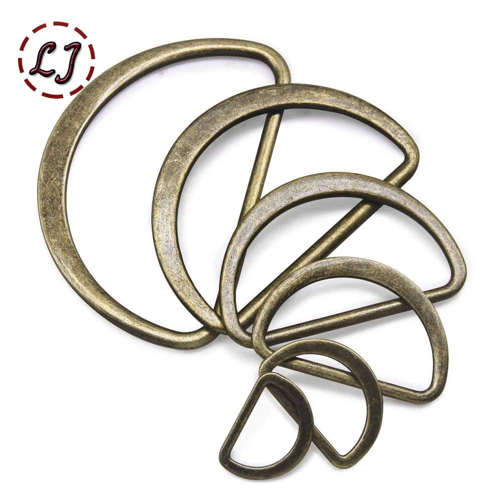 Metal D Ring Buckle 20pcs/lot 15mm/20mm/25mm/30mm/40mm silver black bronze gold type D ring Connection alloy metal shoes bags