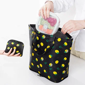 

New Folding Portable Lunch Bag Large Capacity Aluminum Foil Thickening Insulation Bag Waterproof Oil-proof Lunch Box Picnic Bags