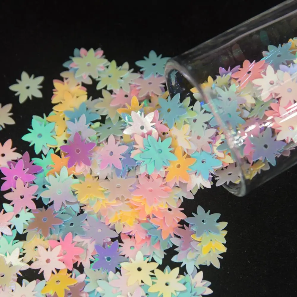 

9mm Colorful Flower Shape Loose Sequins Paillettes For Sew Wedding Decoration Handcraft Sewing DIY Accessory