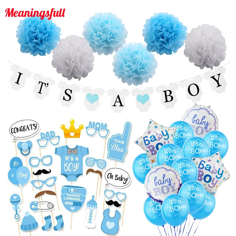 

46pcs/Set Gender Reveal It's a Boy It's a Girl Balloons Kids Birthday Party Baby Shower Decorations