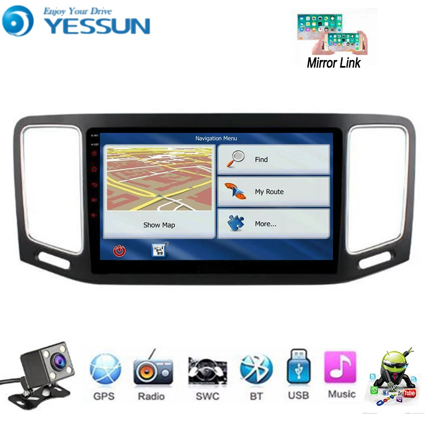 Автомобильный мультимедийный плеер YESSUN для Volkswagen Sharan SEAT Alhambra 2012 ~ 2018 Android радио