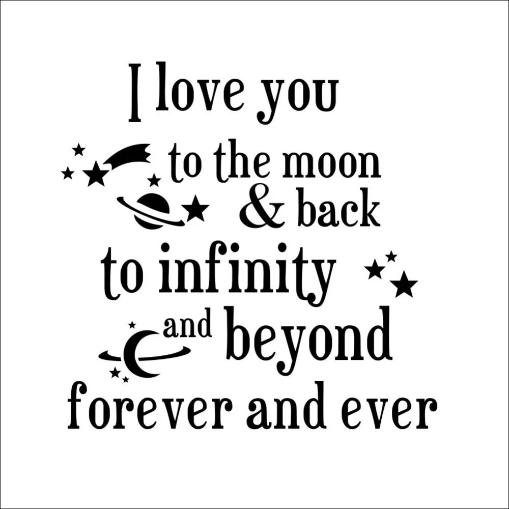 Наклейки на стену с надписью i Love You To The Moon настенные наклейки домашний декор