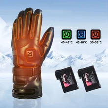Водонепроницаемые велосипедные перчатки с подогревом, перчатки для велоспорта с сенсорным экраном на батарейках, перчатки для мотогонок, Зимние перчатки для езды