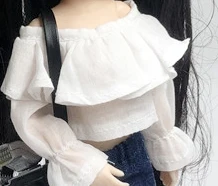 Одежда Blyth Doll+ белая короткая рубашка для кукла 1/6 Аксессуары Одежда(подходит для blyth, ob24, barbies, Pullip, кукла 1/6 - Цвет: short shirt