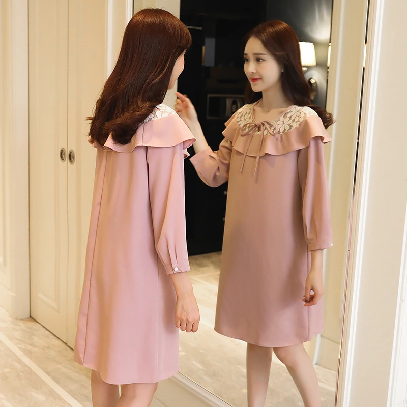 Платье для беременных стильное платье с длинными рукавами для беременных женщин платье для мам 3099~ 43~ 1856