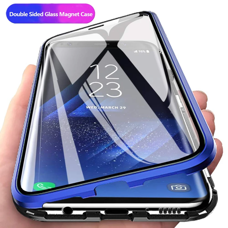 Магнитный металлический Стекло чехол для huawei Honor P30 P20 Mate20 10 Pro Nova 5i 5 6 4 3i 8X 9X 20 i Lite V30