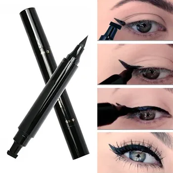 

Hot! 2 In1 Eyeliner Stamp Liquid Eyeliner Pen Makeup Stamps Seal Pen Stamp Eyeliner Pencil Waterproof Quick Dry Eyeliner TSLM2