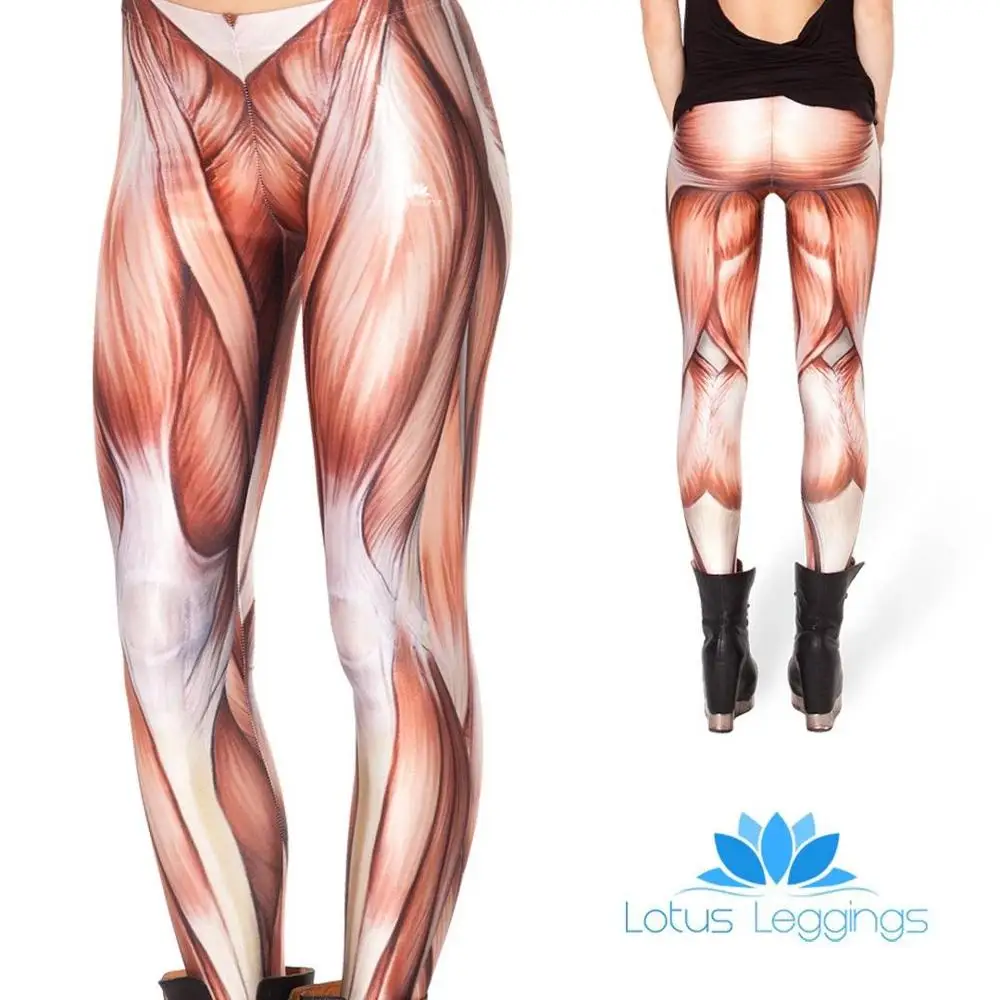 

Summer Autumn Style Muscle Pattern Printing Push Up Workout Skinny Ladies Leggings Elastic Force Fashion Polyester Legging