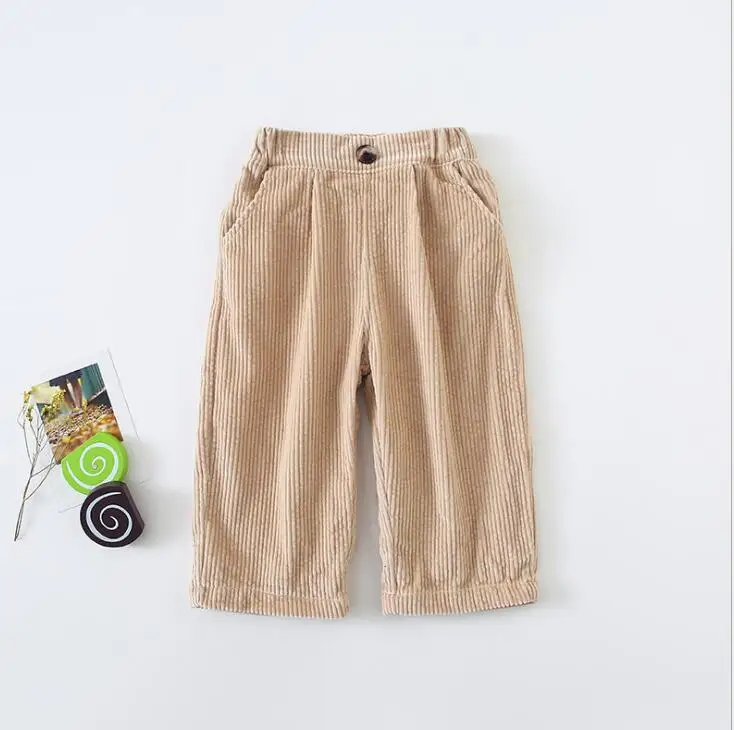 Вельветовые штаны для мальчиков и девочек, модные детские штаны на осень и зиму, От 1 до 6 лет, PP219