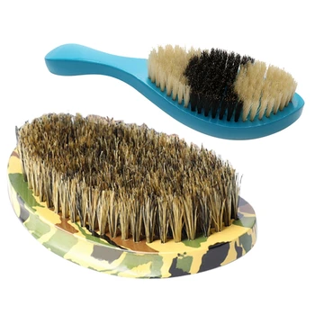 

Brush Men's Shaving Brush Boar Bristle Natural Wood Beard Brush & Wave Brush Curved 360 Waves Duet Hybrid New Hair Brush